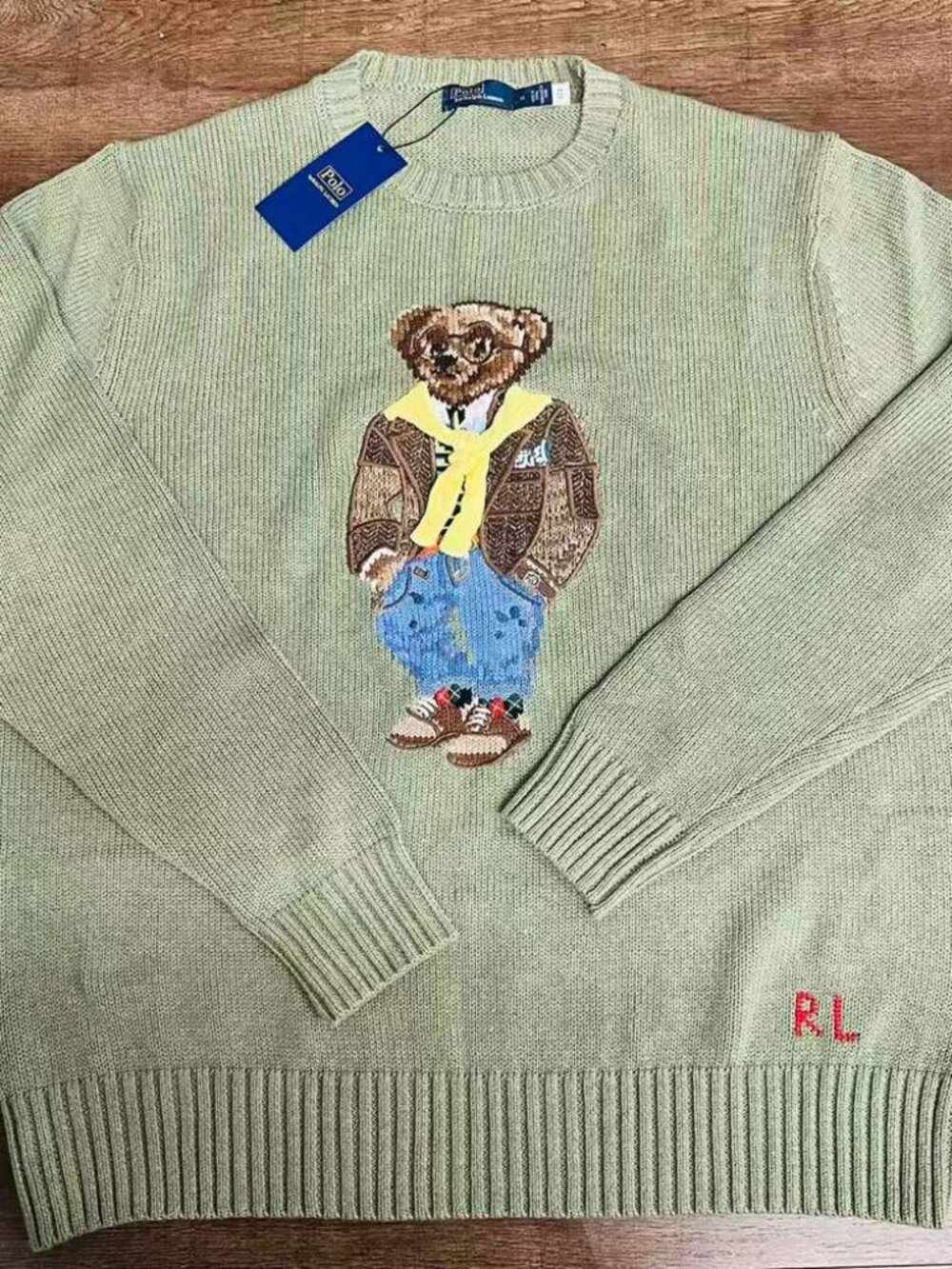 Polo Ralph Lauren Green Polo Bear Sweater